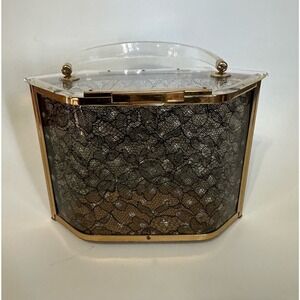 Vintage Majestic Lucite Purse With Black Lace